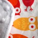 Baby girl bib owl bib minky