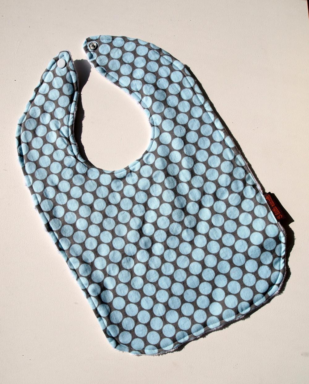bibs for babies blue Baby bib Minky amy butler polka dot cotton