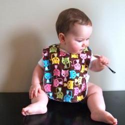 Baby girl bib Minky snap bib kitten cat