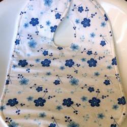 girls baby bib toddler bib blue flowers