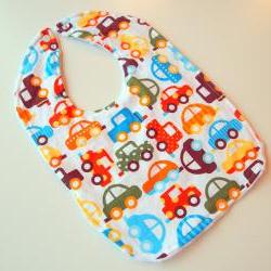 Organic Baby bib Minky bib Cars