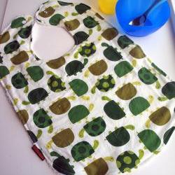 boys bib toddler bib - turtles green