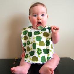 Baby bib Chenille Bib green turtle