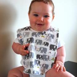 Baby bib elephants Minky bib summer children