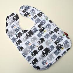 baby bib toddler elephant unisex grey mommy pachyderm summer terry cloth cotton