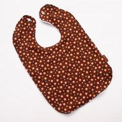 toddler bib stars brown oversize snap large big terry cloth